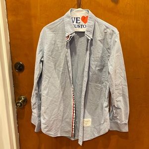 Thin brown Oxford shirt blue buttondown size 2